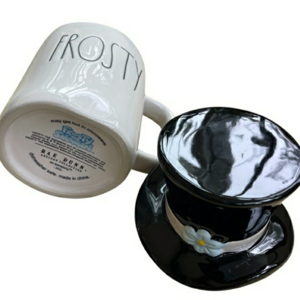 Rae Dunn Frosty Mug with Top Hat Lid Ceramic Frosty the Snowman - Picture 4 of 8